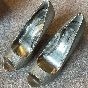 Rampage Glitter Sparkle Heels Silver